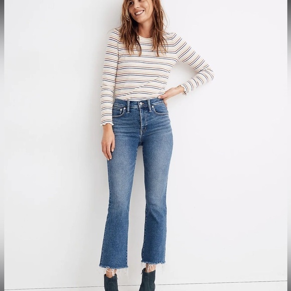 Madewell Cali Demi-Boot Jeans in Fleetwood Wash Size 24P - Picture 1 of 8